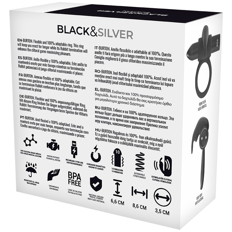 BLACK&SILVER - ANNEAU PÉNITENTIAIRE À TÉLÉCOMMANDE BURTON WATCHME