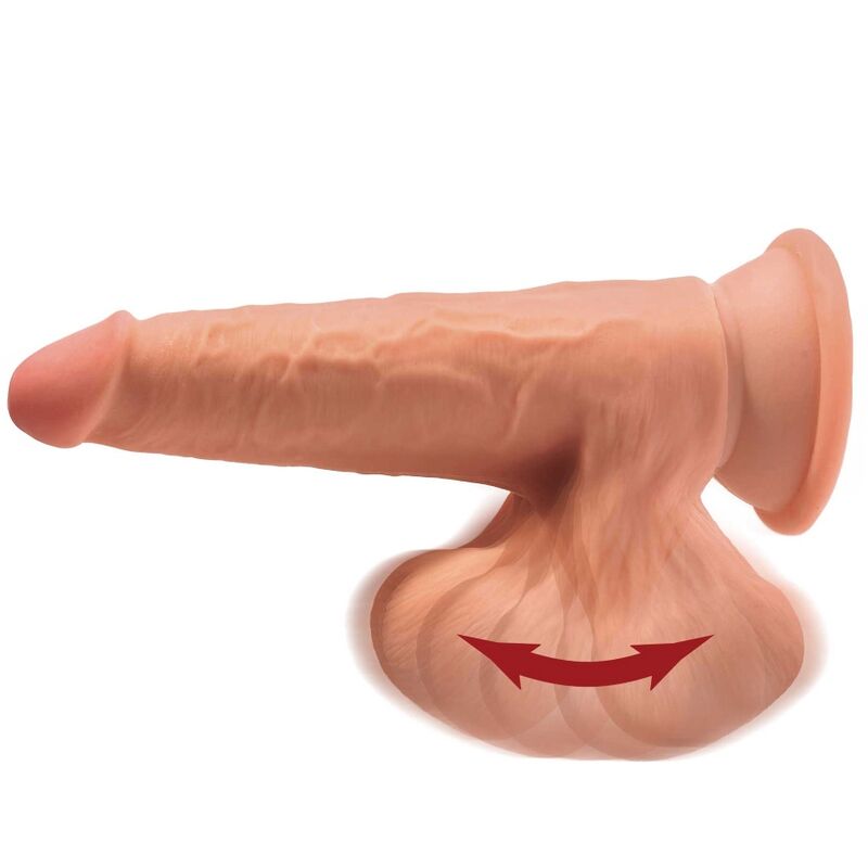 KING COCK - PLUS DILDO 3D AVEC COUILLES BALANCANTES 15,2 CM