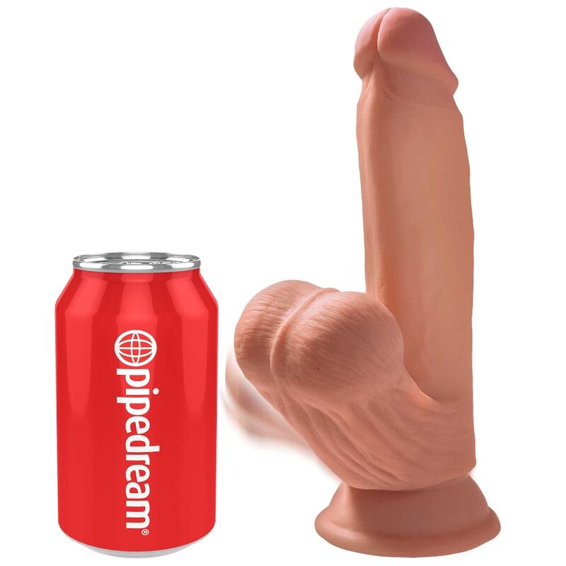 KING COCK - PLUS DILDO 3D AVEC COUILLES BALANCANTES 15,2 CM