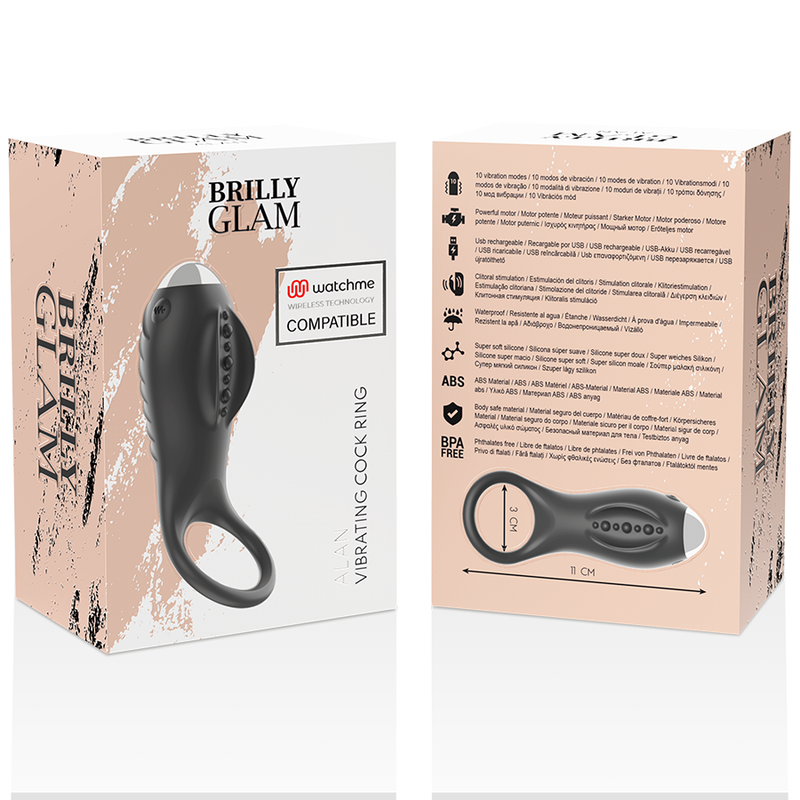 BRILLY GLAM - BAGUE ALAN COMPATIBLE AVEC LA TECHNOLOGIE SANS FIL WATCHME