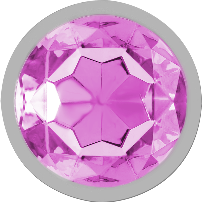 INTENSE - METAL ALUMINUM ANAL PLUG WITH PINK CRYSTAL SIZE S