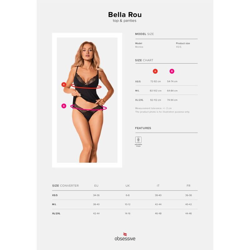 OBSESSIVE - BELLA ROU HAUT ET CULOTTE XS/S