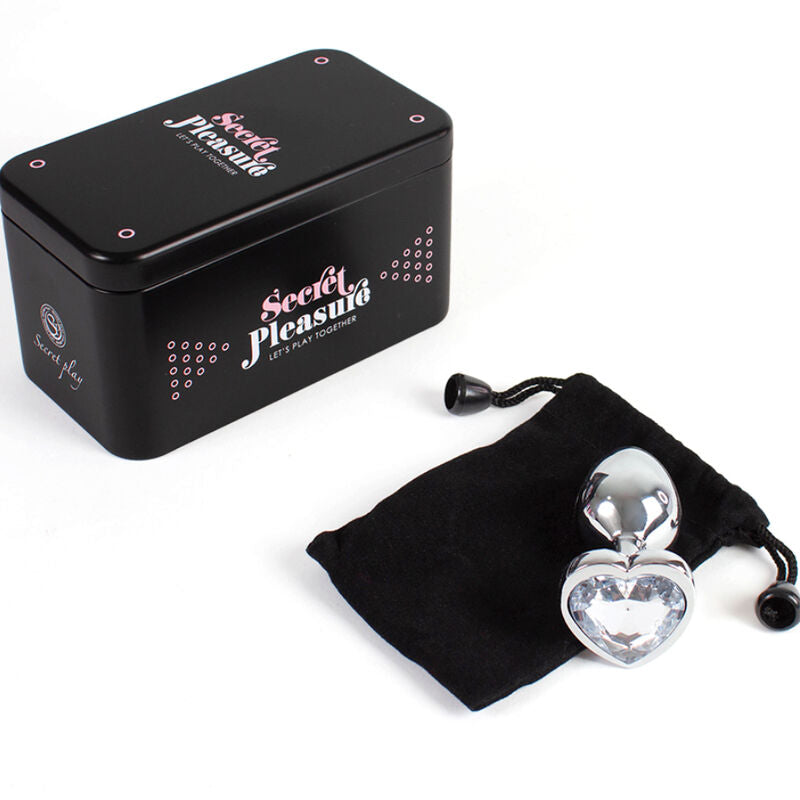 SECRETPLAY - PLUG ANALÉTIQUE EN MÉTAL COEUR TRANSPARENT TAILLE S 7 CM