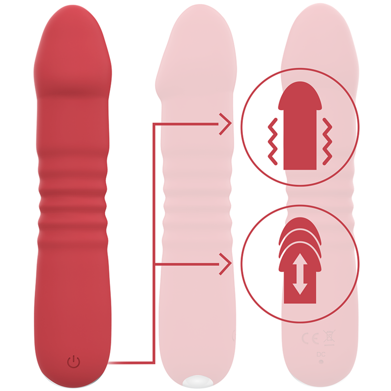 INTENSE - JUIN UP & DOWN 10 VIBRATIONS ROUGE
