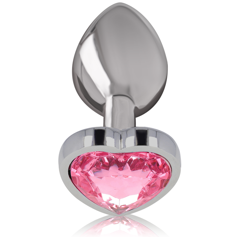 INTENSE - PINK HEART ALUMINUM METAL ANAL PLUG SIZE L