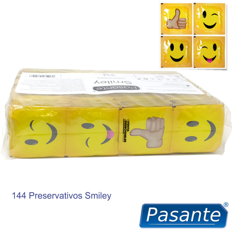 PASANTE - SAC DE PRÉSERVATIFS SMILEY 144 UNITÉS