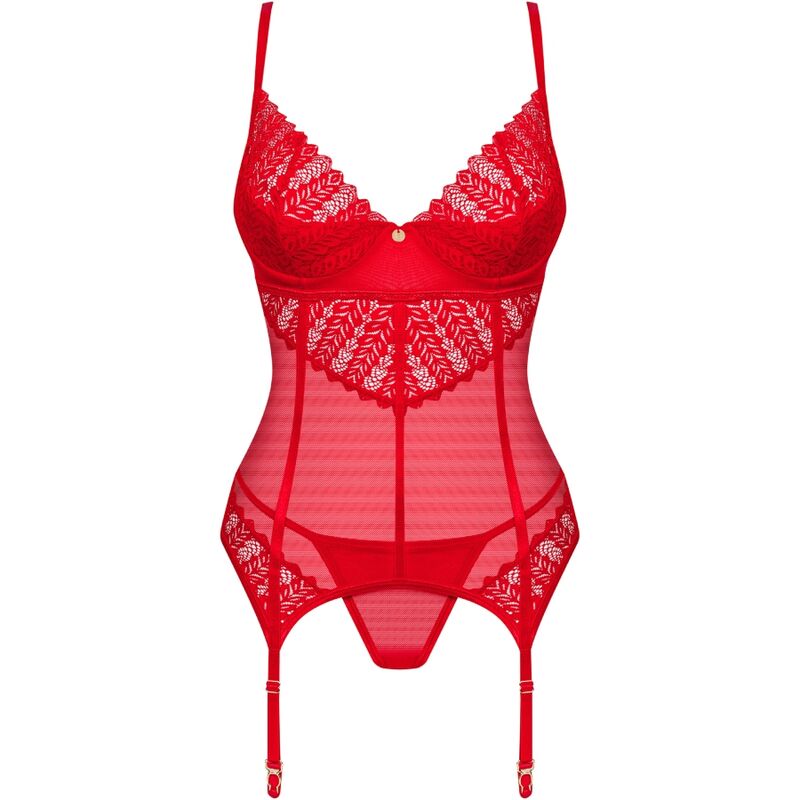 OBSESSIVE - INGRIDIA CORSET & TANGA RED XS/S