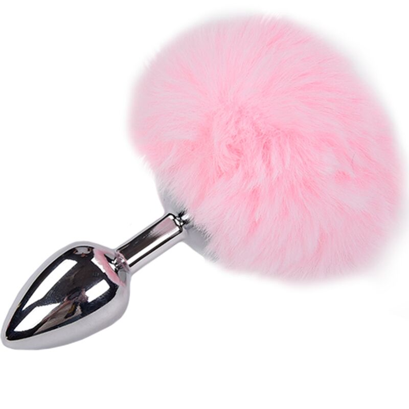 ALIVE - PLUG PLAISIR ANAL POMPON METAL LISSE ROSE TAILLE M