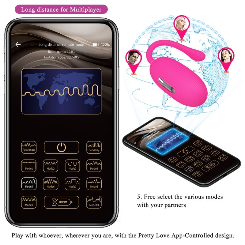 PRETTY LOVE - DOREEN MAGENTA RECHARGEABLE VIBRATING EGG
