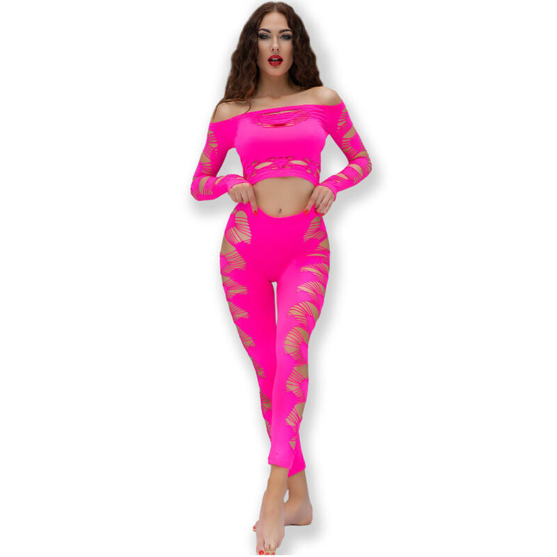 CHILIROSE - CR 4632 HAUT ET PANTALON FUCHSIA S/L