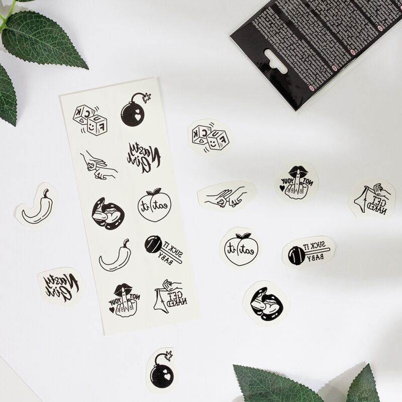 SECRET PLAY - LOT DE 10 TATOUAGES TEMPORAIRES DE LA COLLECTION SPICY