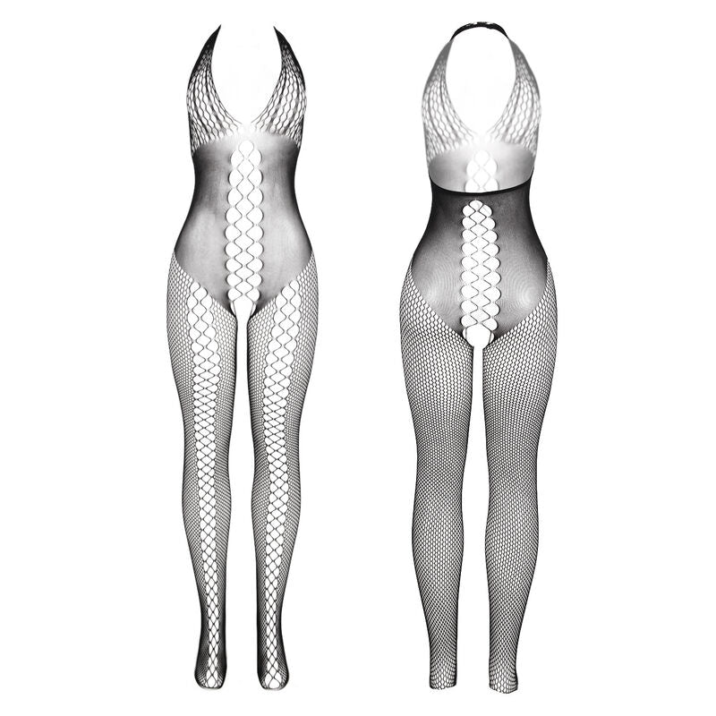SUBBLIME - 951832 BODYSTOCKING OPEN BACK AND CRISS-CROSS DETAILS BLACK ONE SIZE