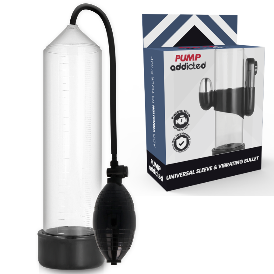 PUMP ADDICTED - RX3 TRANSPARENT ERECTION PUMP WITH VIBRATOR