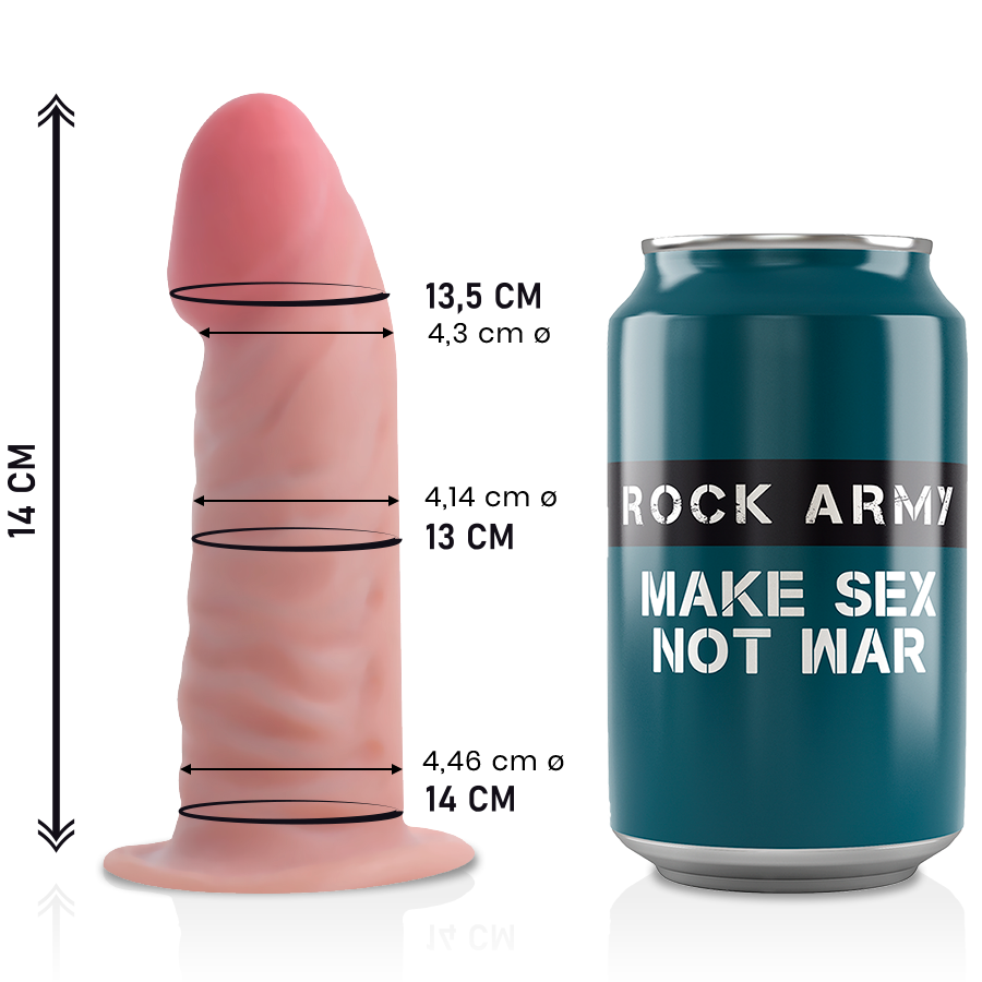 ROCKARMY - DILDO RÉALISTE TIGRE DOUBLE DENSITÉ 14 CM -OU- 4,46 CM