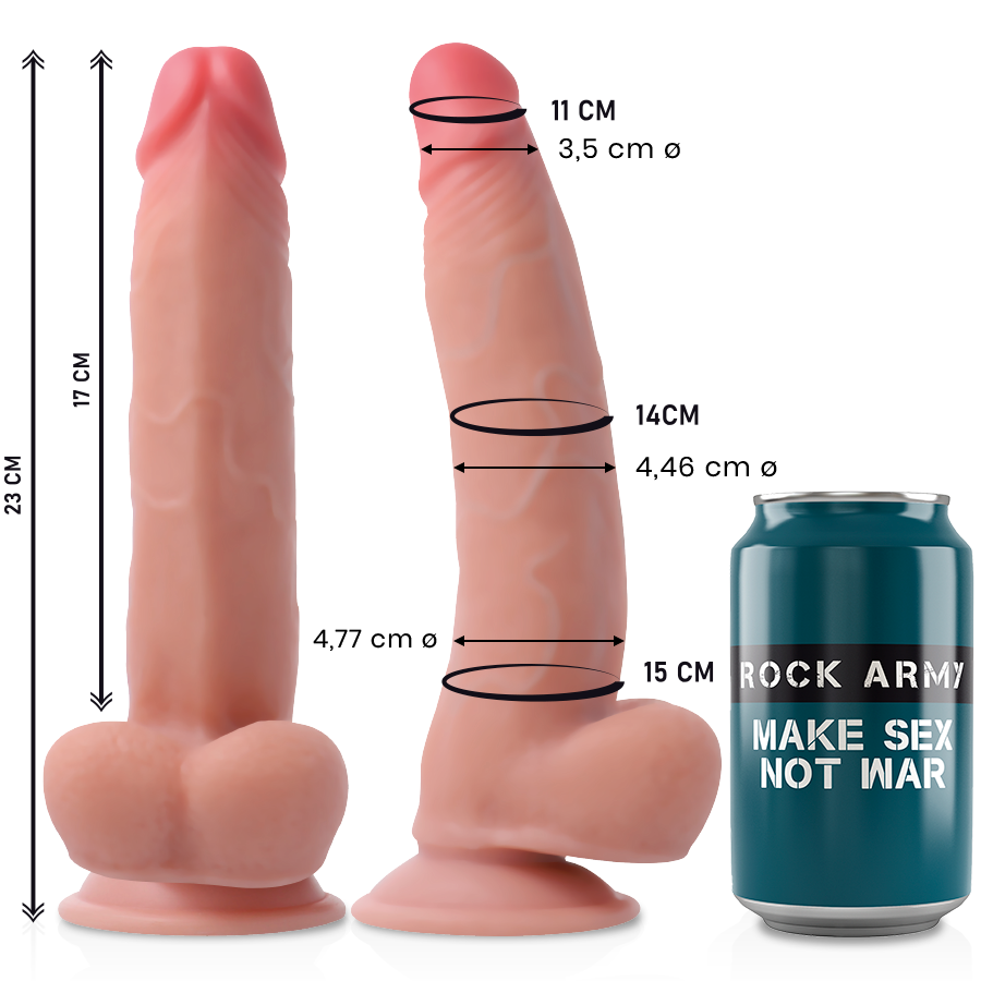 ROCKARMY - DILDO RÉALISTE LÉOPARD DOUBLE DENSITÉ 23 CM -OU- 4,77 CM