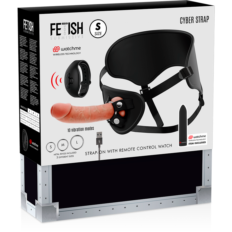 HARNAIS FETISH SUBMISSIVE CYBER STRAP AVEC GODE ET BULLET TÉLÉCOMMANDE TECHNOLOGIE WATCHME S