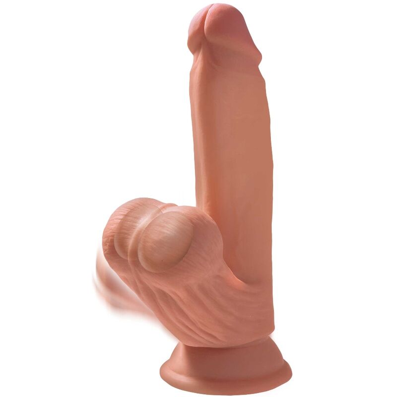 KING COCK - PLUS DILDO 3D AVEC COUILLES BALANCANTES 15,2 CM