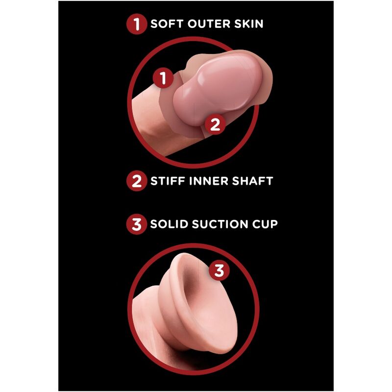 KING COCK - PLUS DILDO 3D AVEC COUILLES BALANCANTES 15,2 CM