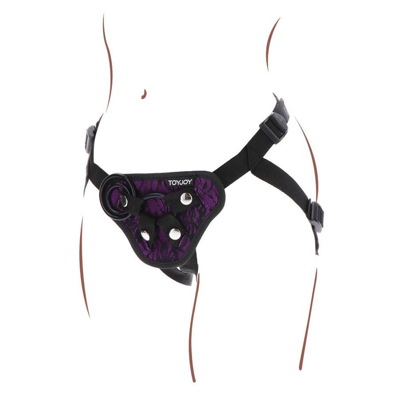 GET REAL - HARNAIS À DENTELLE À STRAP-ON VIOLET