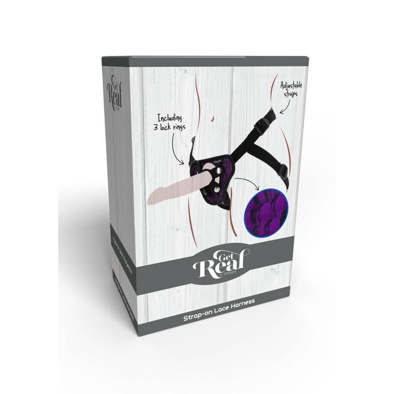 GET REAL - HARNAIS À DENTELLE À STRAP-ON VIOLET