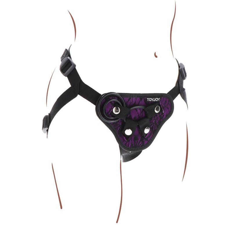GET REAL - HARNAIS À DENTELLE À STRAP-ON VIOLET