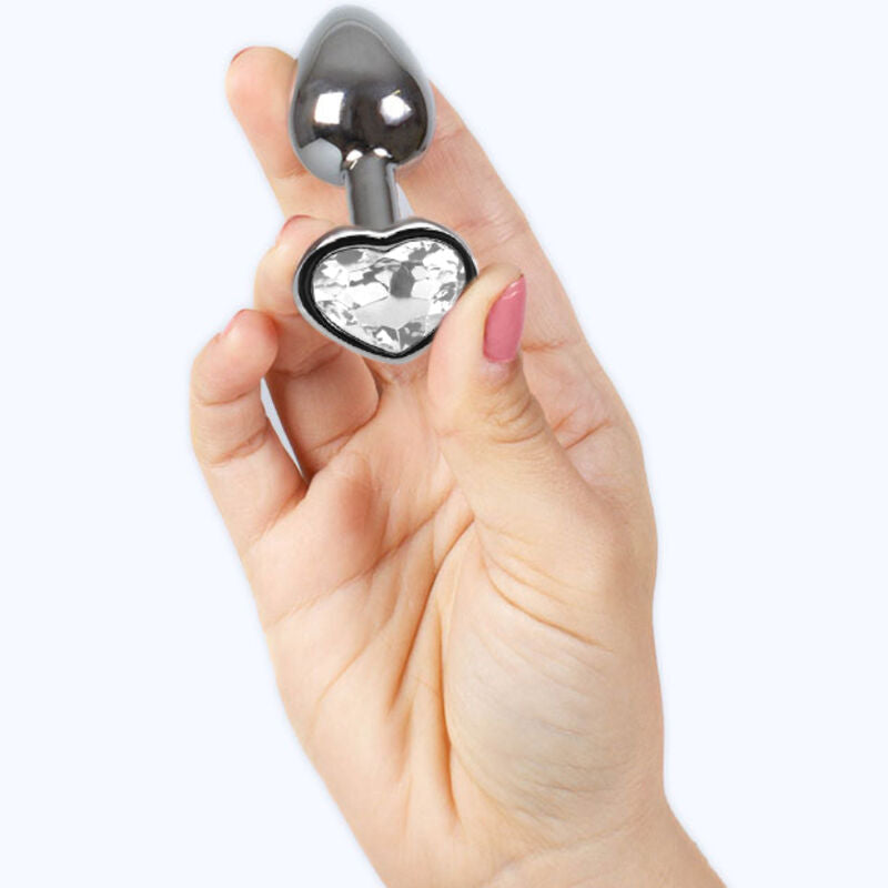 SECRETPLAY - PLUG ANALÉTIQUE EN MÉTAL COEUR TRANSPARENT TAILLE S 7 CM