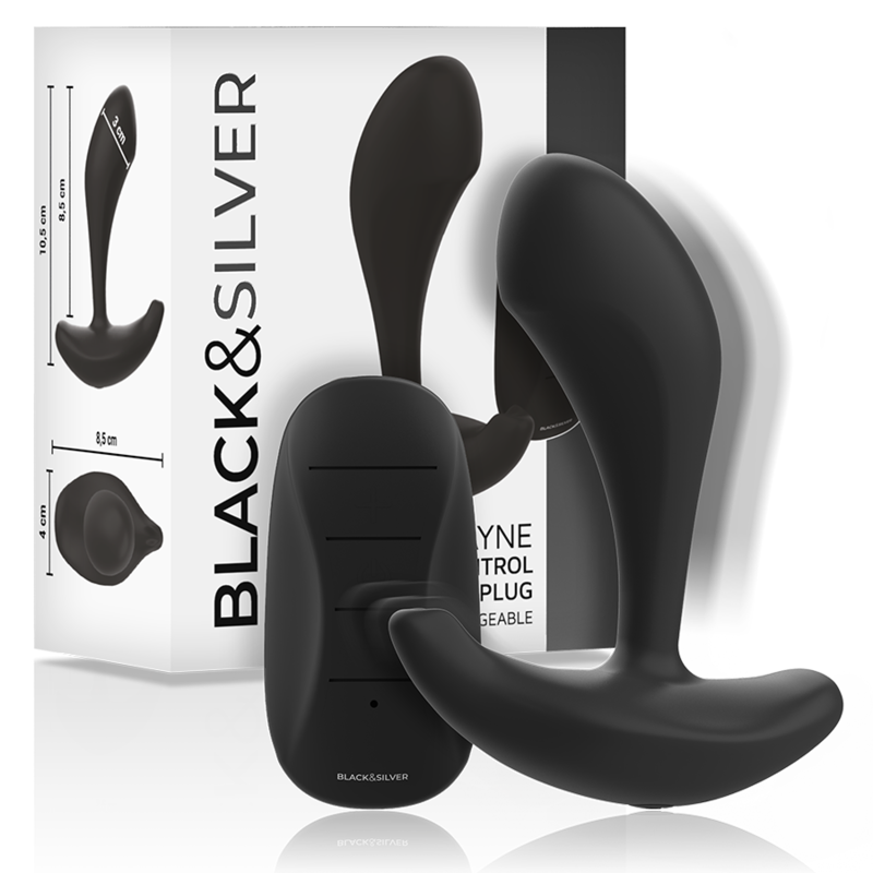 BLACK&amp;SILVER - DWAYNE SILICONE PLUG ANAL TÉLÉCOMMANDE