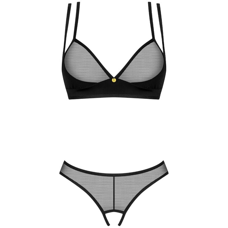 OBSESSIVE - NESARI TWO-PIECE CROTCHLESS SET XL/XXL