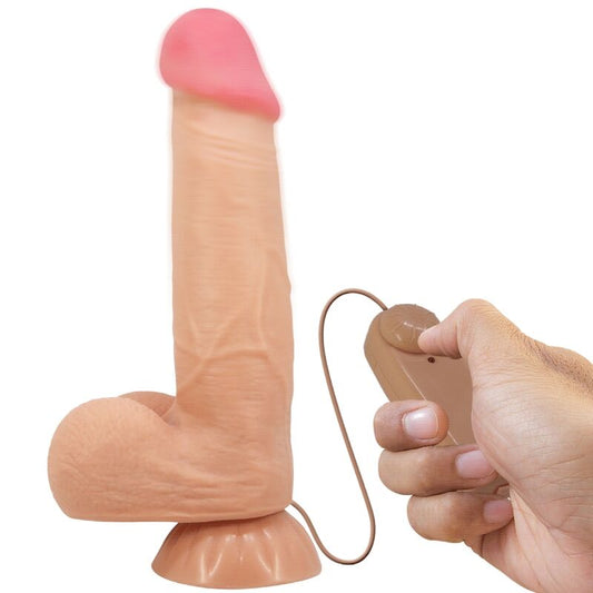 PRETTY LOVE - SÉRIE SLIDING SKIN GODE RÉALISTE AVEC VENTOUSE SLIDING SKIN TÉLÉCOMMANDE NATUREL 21,8 CM