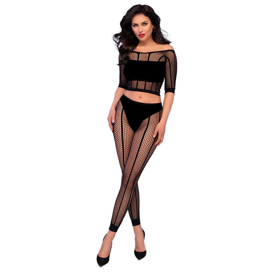 CHILIROSE - CR 4647 TOP &amp; LEGGING NOIR S/M
