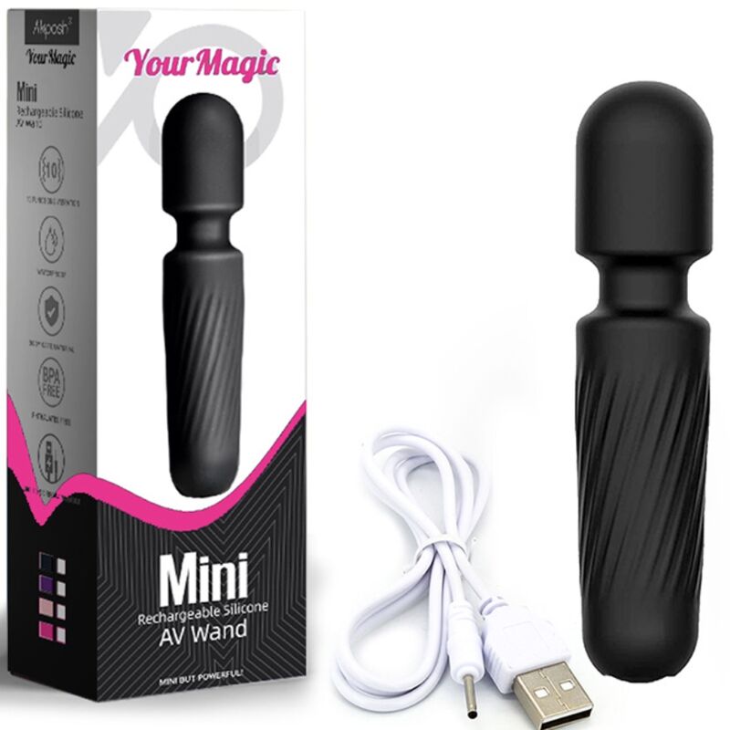 ARMONY - YOUR MAGIC RECHARGEABLE MASSAGER &amp; VIBRATOR 10 VIBRATIONS BLACK