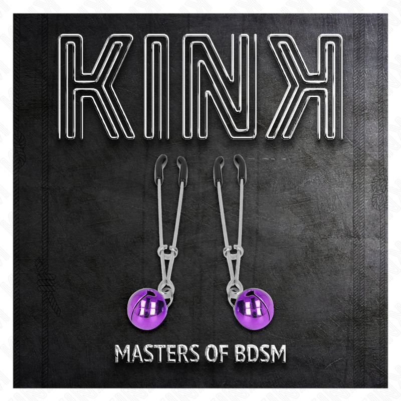 KINK - FINE NIPPLE CLAMPS WITH VIOLET BELL 7 CM