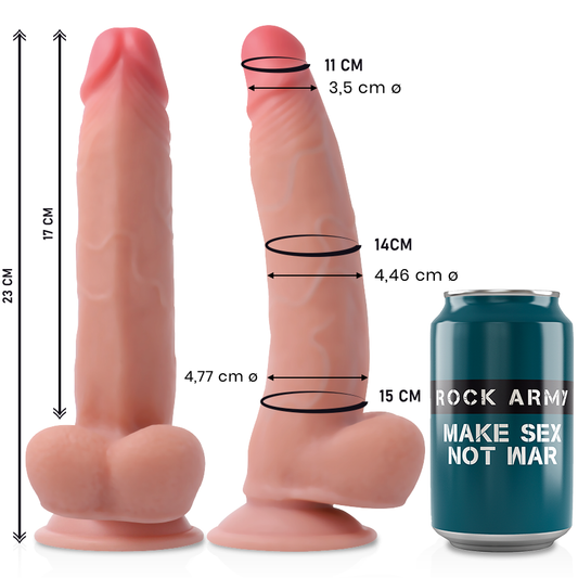 ROCKARMY - DILDO RÉALISTE LÉOPARD DOUBLE DENSITÉ 23 CM -OU- 4,77 CM