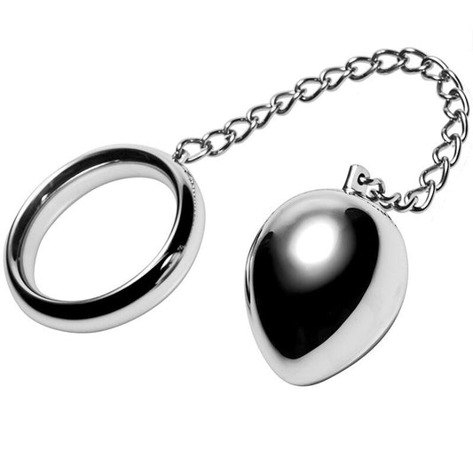 METAL HARD - COCK RING 40MM + CHAÎNE AVEC BOULE EN MÉTAL