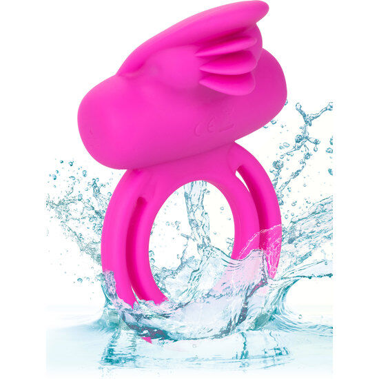 CALEXOTICS - DOUBLE ANNEAU VIBRANT DOUBLE AMÉLIORATEUR DE CLITO EN SILICONE ROSE