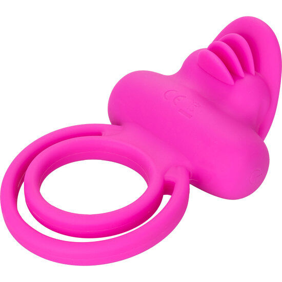 CALEXOTICS - DOUBLE ANNEAU VIBRANT DOUBLE AMÉLIORATEUR DE CLITO EN SILICONE ROSE