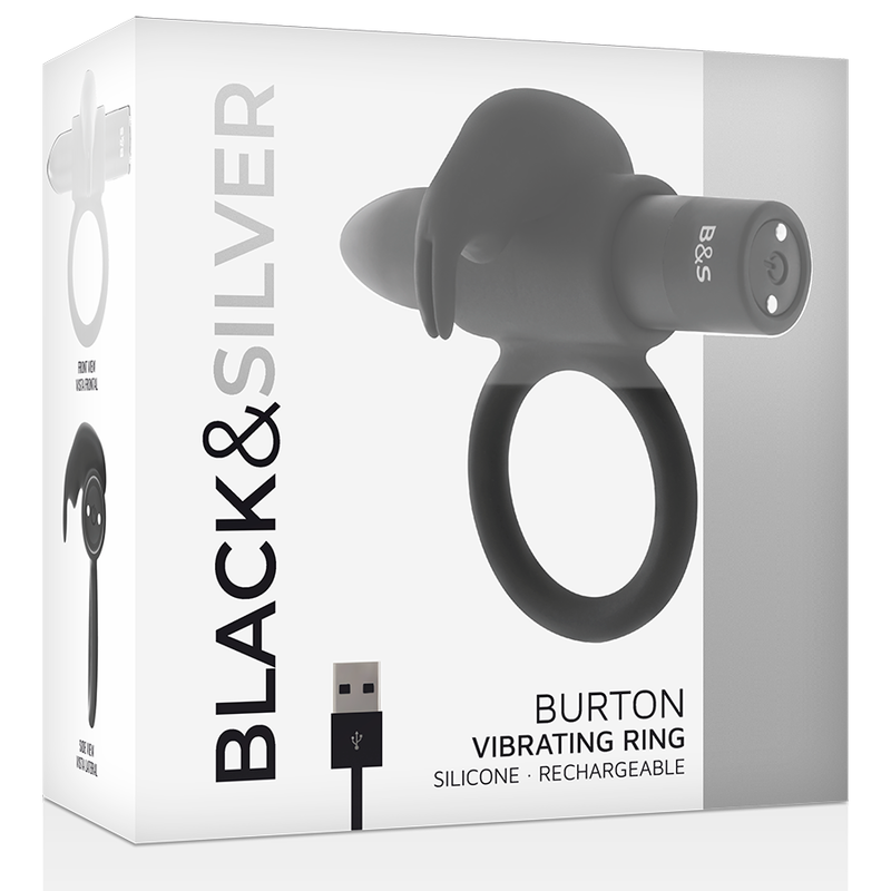 BLACK&amp;SILVER - BURTON RING 10 MODES DE VIBRATIONS NOIR